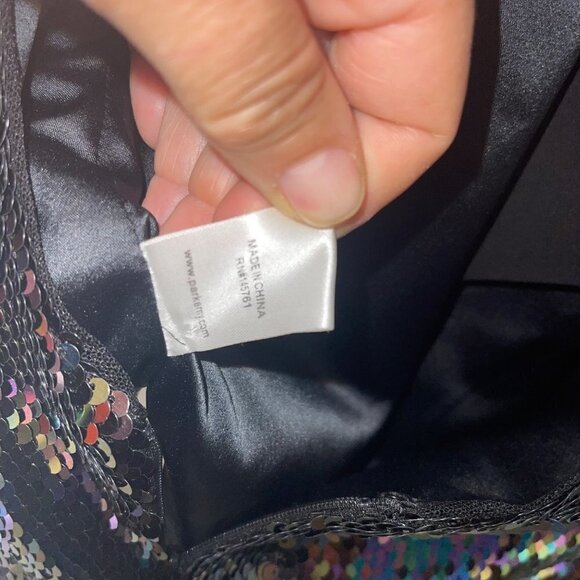 Parker Bodysuit Size Medium Black Cher Combo Sequins Embellished Petrol New - Picture 8 of 10